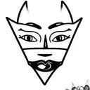 grandma Batman mask with tiara chubby and sweet tattoo design idea