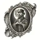 Tarot moon and magician tattoo design idea