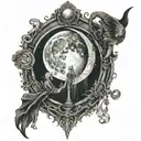 Tarot moon and magician tattoo design idea