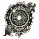 Tarot moon and magician tattoo design idea