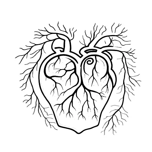 human heart blooming into a tree  tattoo design idea