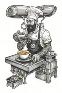 espresso machine chef tattoo design idea