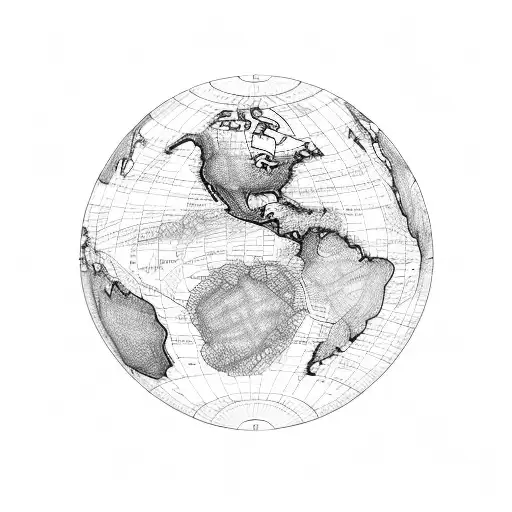 A map of the world with electrical circuits connecting different countries tattoo design idea