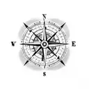 A compass with electrical symbols indicating different travel destinations tattoo design idea