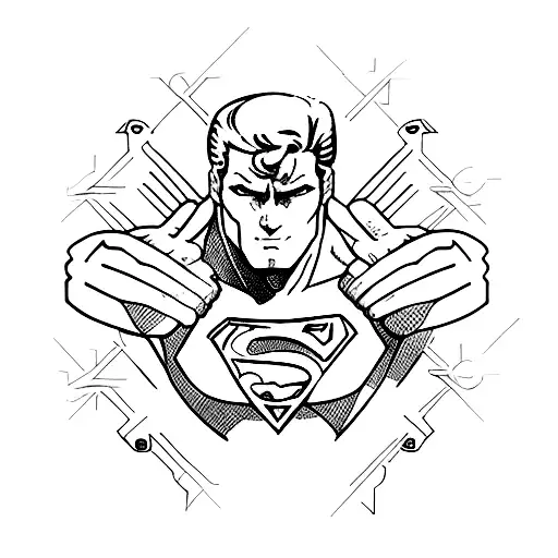 superman  arm tattoo design idea