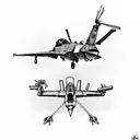 HH-60G with F-35, pararescue green feet  tattoo design idea