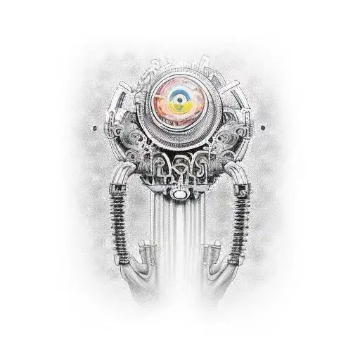 Create a biomechanical arm sleeve design that integrates intricate circuitry and mechanical components with organic elements like veins and muscle fibers tattoo design idea