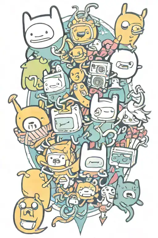Adventure Time characters tattoo design idea