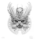 Quetzalcoatli Tezcatlipoca duality full sleeve mens  tattoo design idea