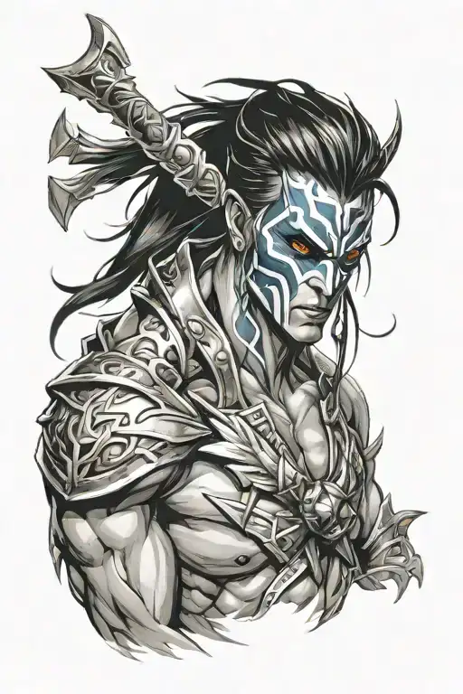 kayn from league of legends tattoo design idea