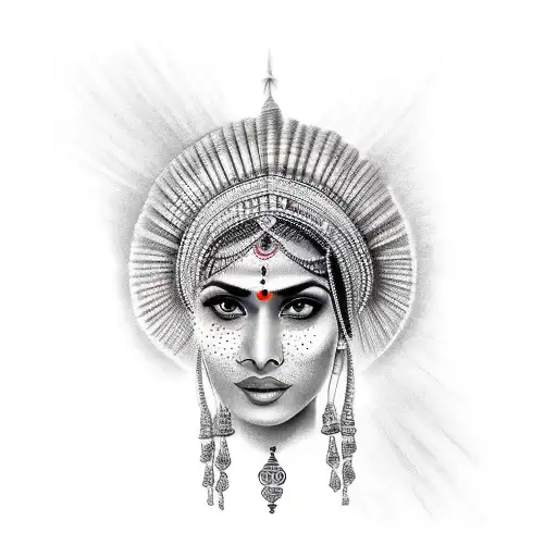 indian woman tattoo design idea