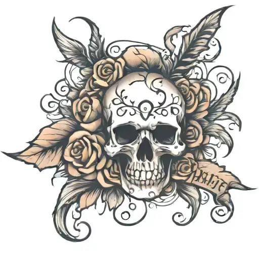 inscription swagged to dead tattoo design idea