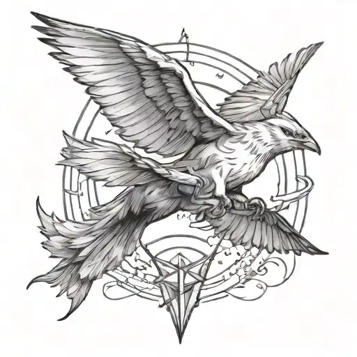 northstar and nightingale flying     tattoo design idea