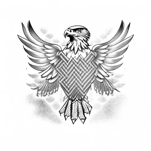 Eagle with its wings spread tattoo design idea
