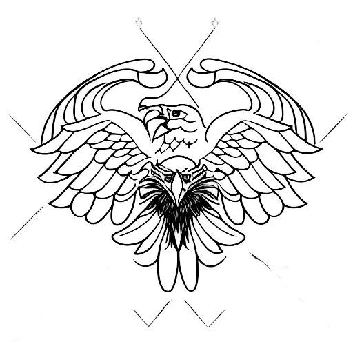 Eagle with its wings spread tattoo design idea