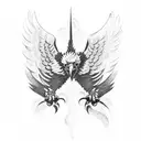 Eagle with its wings spread tattoo design idea