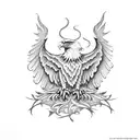 Eagle with its wings spread tattoo design idea