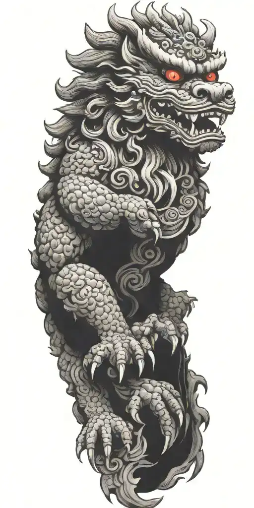 foo dog tattoo design idea