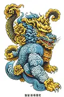 foo dog stanfing gaurd tattoo design idea