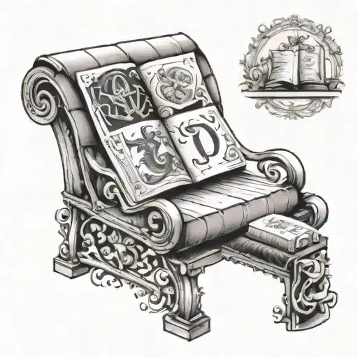 A closed book on a double bench tattoo design idea