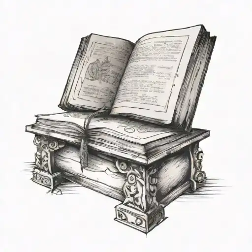 A closed book on a double bench tattoo design idea