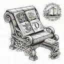 A closed book on a double bench tattoo design idea