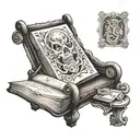 A closed book on a double bench tattoo design idea