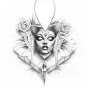 Moulin rouge tattoo with words “truth” “beauty” “freedom” “love” tattoo design idea