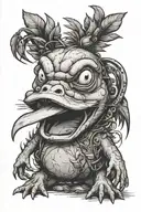 psyduck headache tattoo design idea