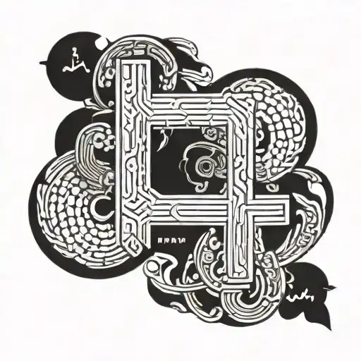 korean letters tattoo design idea