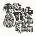 korean letters tattoo design idea