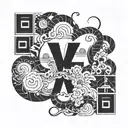 korean letters tattoo design idea