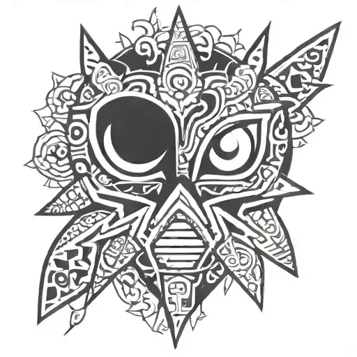 zelda , majora mask, ocarina tattoo design idea