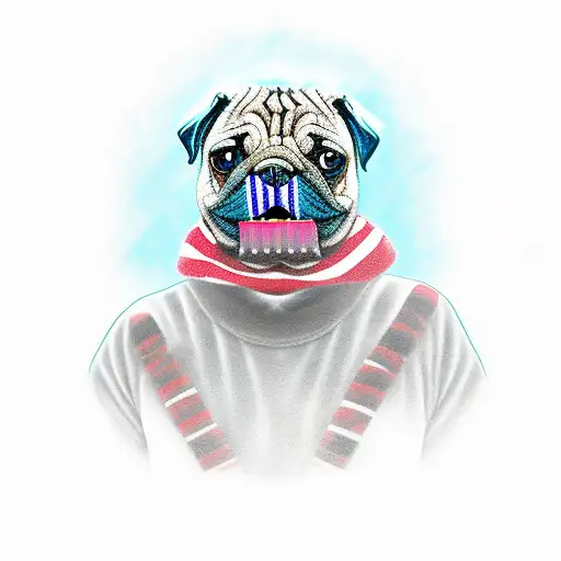 pug Freddy Krueger  tattoo design idea