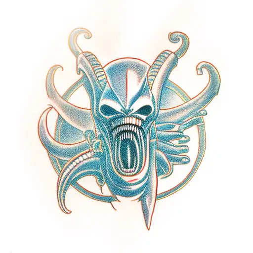 xenomorph alien rollercoaster  tattoo design idea