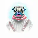 pug Freddy Krueger  tattoo design idea