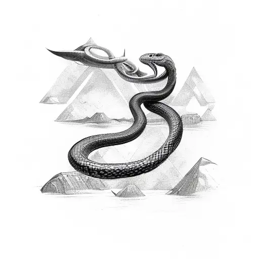 Snake Viking theme tattoo design idea