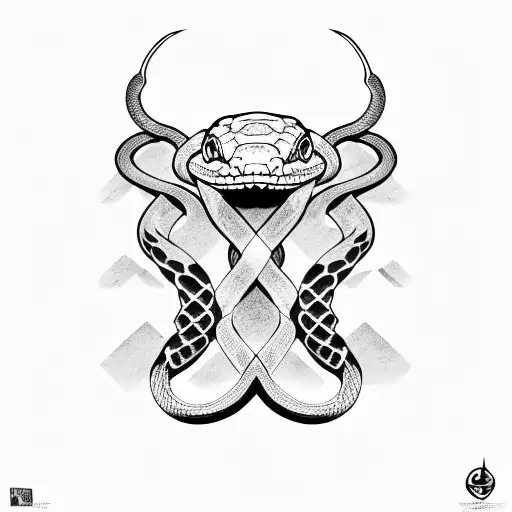 Snake Viking  tattoo design idea