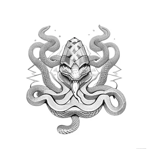 Snake Viking  tattoo design idea