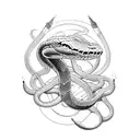 Snake Viking theme tattoo design idea