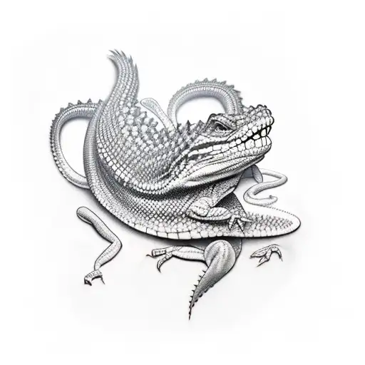Reptiles sleeve  tattoo design idea