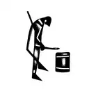 a pink man playing the drums tattoo design idea