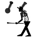 a pink man playing the drums tattoo design idea