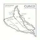 Create a tattoo design of the outline of Curaçao with the country abriviation (CW) and the country code/ area code tattoo design idea