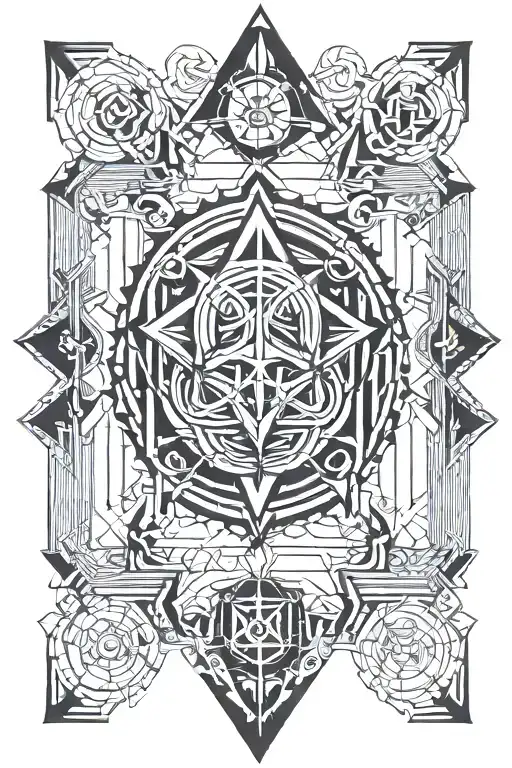 demonic ritual symbols tattoo design idea