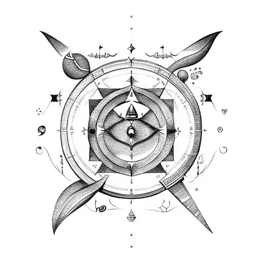 astrological sign of capricorn plus aquarius plus libra tattoo design idea