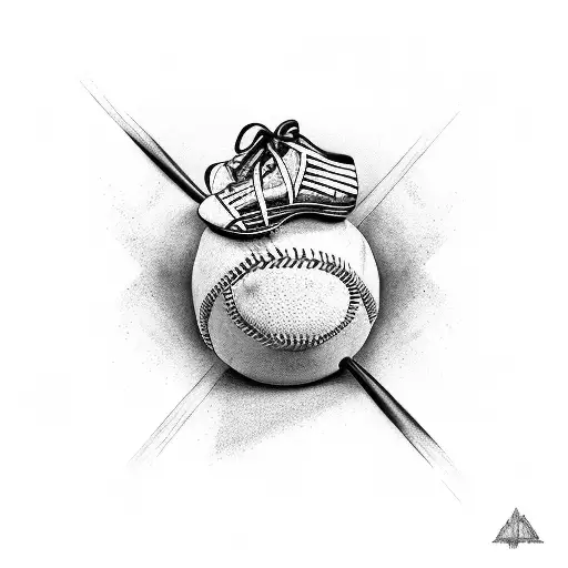 Dotwork Baseball Tattoo Idea - BlackInk AI