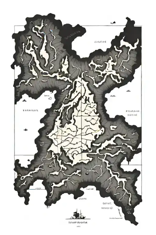 3D map of Cape Horn tattoo design idea