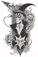 Alastor hazbin hotel tattoo design idea