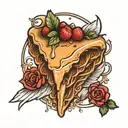 slice of cake angel wing  tattoo design idea